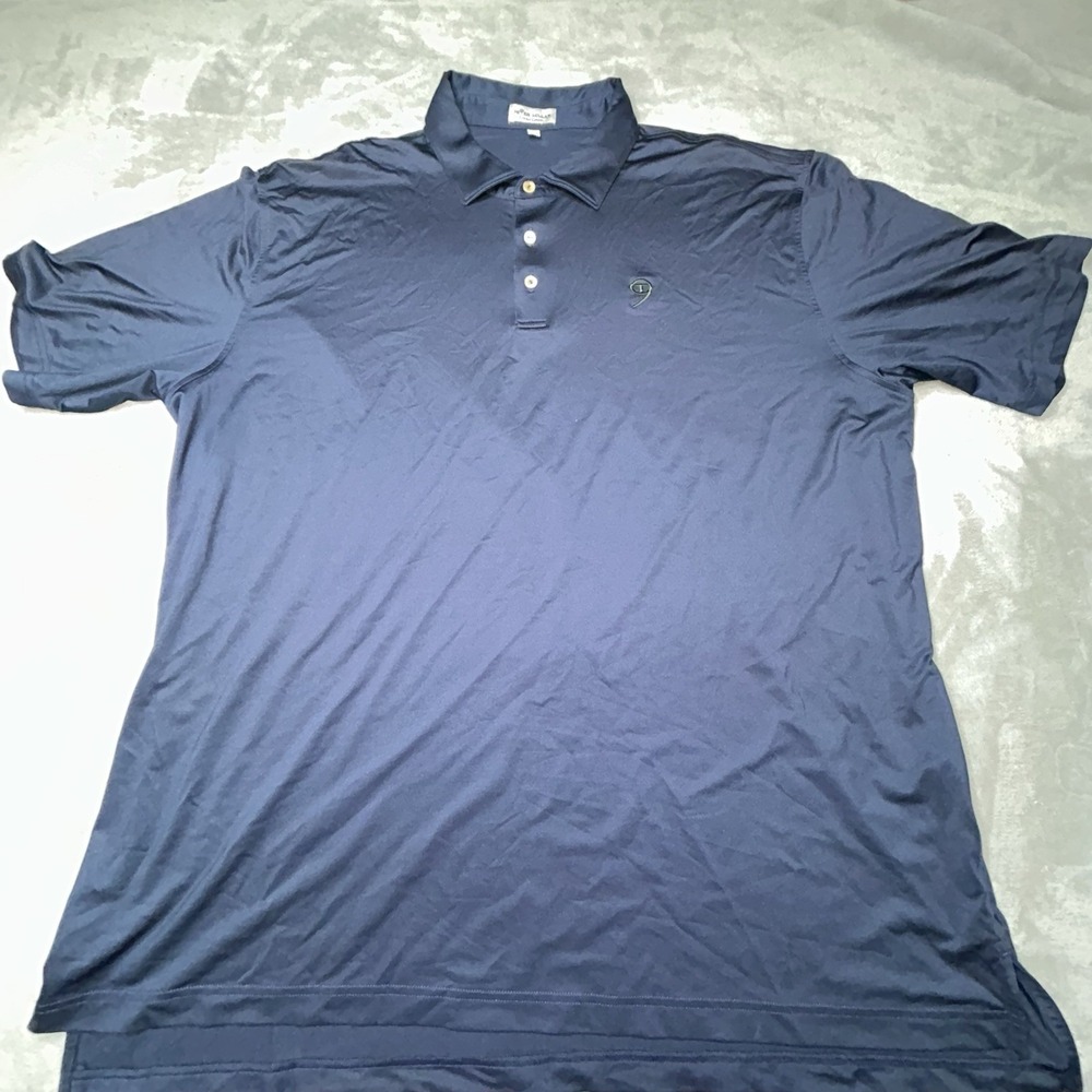 Peter Millar Summer Comfort Polo XXL Blue Golf Performance Embroidered Logo